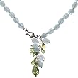 Sterling Silver Aquamarine and Peridot Necklace, 17"