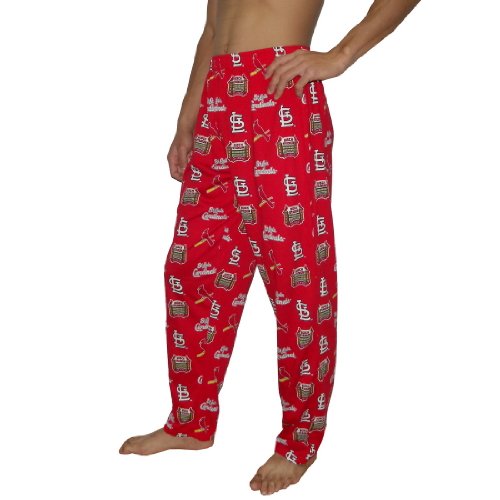 Mens MLB St. Louis Cardinals Cotton Thermal Sleepwear / Pajama Pants - Red & White (Size: S)