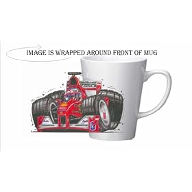 F1 FORMULA 1 FERRARI (BARRICHELLO) KOOLART Latte Tasse/coupe en c�ramique (CUSTOM d�cor�)1070