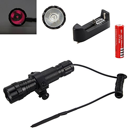 940nm 5W Infrared IR LED Night Vision Flashlight Torch Infrared flashlight+3000mAh Battery+Charger+Mount Gun+Presssure Swith