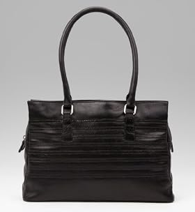 Leather Double Handle Stripe Tote Bag