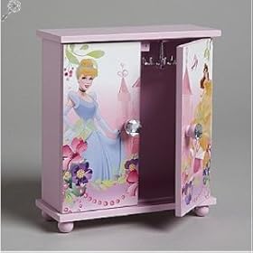  Girls Princesses Armoire Style Jewelry Box, Disney Cinderella, Belle Snow White
