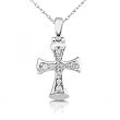 1/5ctw Round Brilliant Diamond Cross Pendant in 14k White Gold (GH/I1-I2)