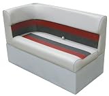 Wise Deluxe Pontoon Right Corner Lounge Seat, Gray/Red/Charcoal, 45-Inch
