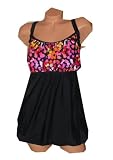 Delta Burke Swimwear PLUS SIZE Pieces of Color Swimdress Style Swimsuit Reds