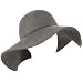 Winter Wool Ribbon Hat Floppy Ribbon 4-3/8" Brim Gray