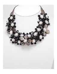 Flower Semi Gemstone Necklace In Sterling Silver