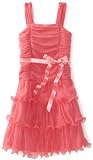 Amy Byer Girls 7-16 Pleat Mesh Sleeveless Triple Tier Belted Dress
