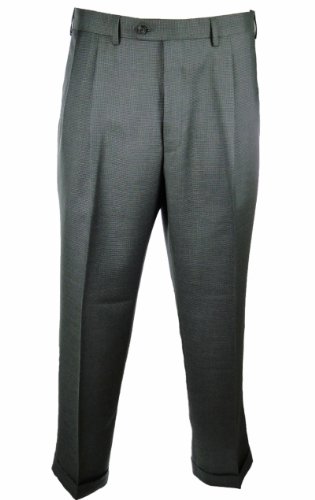 RALPH Ralph Lauren Men's Pleated Front Checked Pant 40W x 30L Light Grey