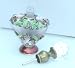 Decorative Jeweled Heart Shaped Enameled Jeweled Pink Frosted Glass Perfume Bottle
