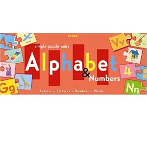 eeBoo ALPHABET & NUMBERS SIMPLE PUZZLE PAIRS