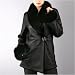 BGSD Women's Fox Fur Trim Shearling Coat