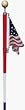 17' Red, White, and Blue Flag Pole w/ Swivel