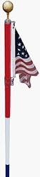 17' Red, White, and Blue Flag Pole w/ Swivel