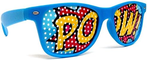 Blue Pow Billboard Wayfarer Sunglasses Printed Mesh Lens