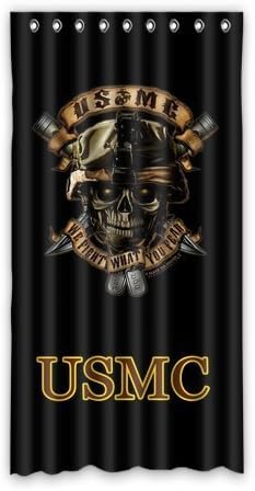 Fashions Home Deco Custom USMC Window Curtain for Living Room/Bedroom/Patio Door/Bathroom,Home Decor,Window Curtain 50