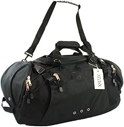 XtitixSport Gym Travel Deluxe Rip Stop Stylus Duffel Bag, 25" L, Black