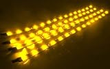 Cutequeen 30cm LED Car Flexible Waterproof Light Strip Yellow (pack of 4)