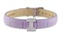 Diamond Clip On Initial letter "I" with Purple Leather Bracelet