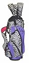 Birdie Babe Womens Golf Bag Cart Stand Zebra Purple w/ Free Headcovers