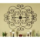 43 Tuscan Wrought Iron Wall Grille Fleur De Lis and Scroll Design Wall Decor Grill by 