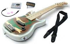 White Camouflage Childrens Guitar Package: 1/2 size Childs Electric Guitar for Kids Beginners aged 5-9, Headphone Amp, Tuner, Patch Lead, Plectrums and Guitars Strap