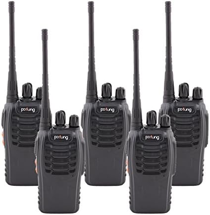 Arrela®5 Packs Pofung 888S UHF FM Transceiver High Illumination Flashlight Walkie Talkie Two-Way Radio