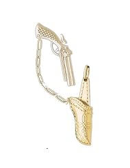 CleverEves 14K Gold Pendant 3-D Revolver Gun and Holster 14.5 - Gram(s)