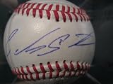 Carlos Santana Cleveland Indians Signed Autographed Baseball Coa with Matching Holograms and Case