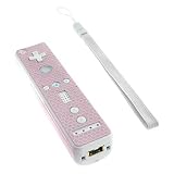 Retail Packing Nintendo Wii Remote Controller Protector Sticker Sheet with Wrist Strap - Pink Bling by Bargaincell