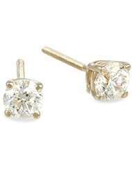 IGI Certified 14k Gold Round-Cut Diamond Studs (0.50 cttw, H-I Color, I1-I2 Clarity)