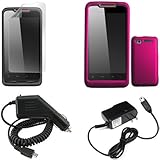 iNcido Brand HTC Merge/Lexikon 6325 Combo Rubber Rose Pink Protective Case  ....