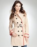 Color Trim Trench Coat - SESAME/MARS RED (S)
