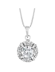 Round Diamond Halo Pendant 5/8ctw