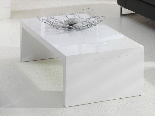 Couchtisch Beistelltisch 120x60 Weiß Hochglanz Lack
