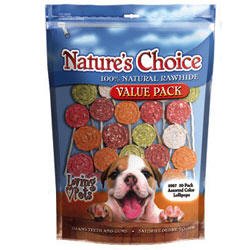 Loving Pets Nature's Choice Rawhide Lollipop Dog Chews (assorted colors - 30 5.5'' rawhide... by Loving Pets