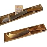 Laguiole Le Thiers Olive wood handled curved bread or cheese knife