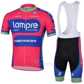 2014 Outdoor Sports Pro Team Women's Short Sleeve Lampre Red Cycling Jersey and Shorts Set (Bib suit, S)