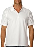 Alo Men's Short Sleeve Mini Thermal Performance Polo. M1008 - Large - White / Grey