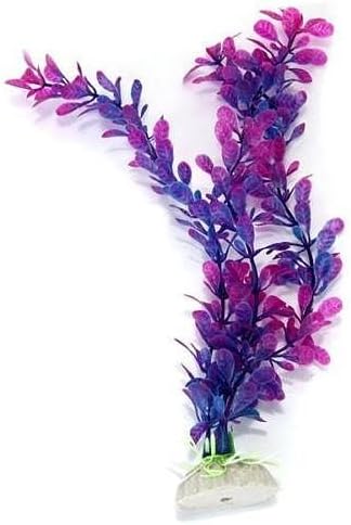 Purple Plastic Plant Grass for Aquarium Fish Tank Landscape Ornament Decoration Set08
