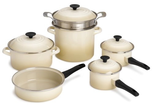 Le Creuset Enamel On Steel 10 Piece Cookware Set, Dune