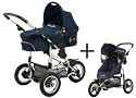 Safety 1st 75703670 - Ideal Sportive, Travelsystem, 2 in 1 Kombikinderwagen inklusive Kinderwagen- und Sportwagenaufsatz, Einkaufskorb und Adapter, navy