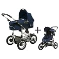 Safety 1st 75703670 - Ideal Sportive, Travelsystem, 2 in 1 Kombikinderwagen inklusive Kinderwagen- und Sportwagenaufsatz, Einkaufskorb und Adapter, navy