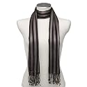 Olive n Figs100% Silk Black Stripe Stole / Scarf/ Wrap