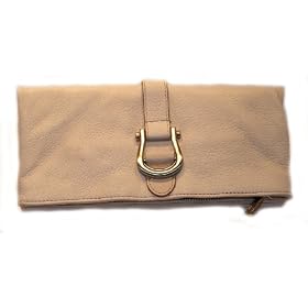 Liz Claiborne Broadway Jewels Bone Leather Clutch