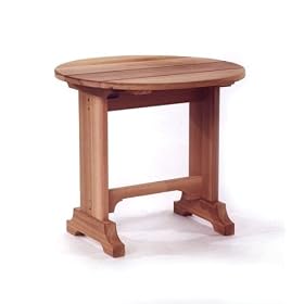Outdoor Patio Western Red Cedar Wood Round Side Table by Bedroom Furniture