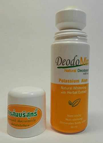 Deodomin Natural Deodorant Roll-on Natural Whitening with Herbal Extract Potassium Alum