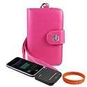 ITouch Accessory Kit for Apple iPod touch 8GB 32GB 64G 3rd 3G Generation NEWEST MODEL , Includes: Pink VG Brand Permium Durable Leather Flip Wallet Carrying Case + Ipod touch Mobile Battery Charging Station + Orange Vangoddy TM, VG Wrist Band!!!