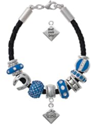 2-D "Bad Hair Day" with Girl on a Blue Love & Luck Beaded Bracelet [Jewelry]