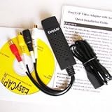 Easycap USB 2.0 Video TV DVD VHS Audio Capture Adapter-Supports Both PAL & NTSC Formats (Include Professional and easy to learn & used video editor software: Ulead Video Studio 8.0 SE DVD)